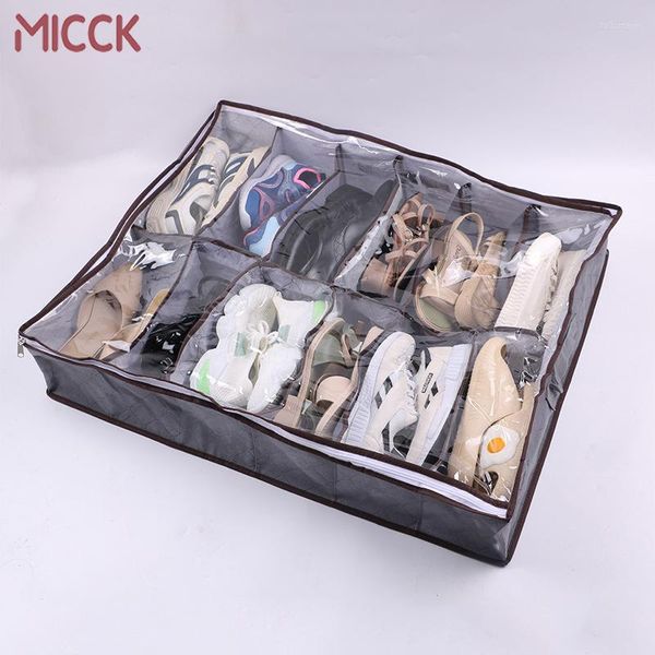 Коробки для хранения micck нетканая коробка складная обувь для одежды для борьбы с дышащим органайзером шкаф-контейнеры