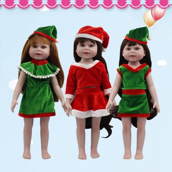 Decorações de Natal Sweater Fit de 18 polegadas American Doll Cloods Acessórios para bebê aniversário requintado- presente infantil f