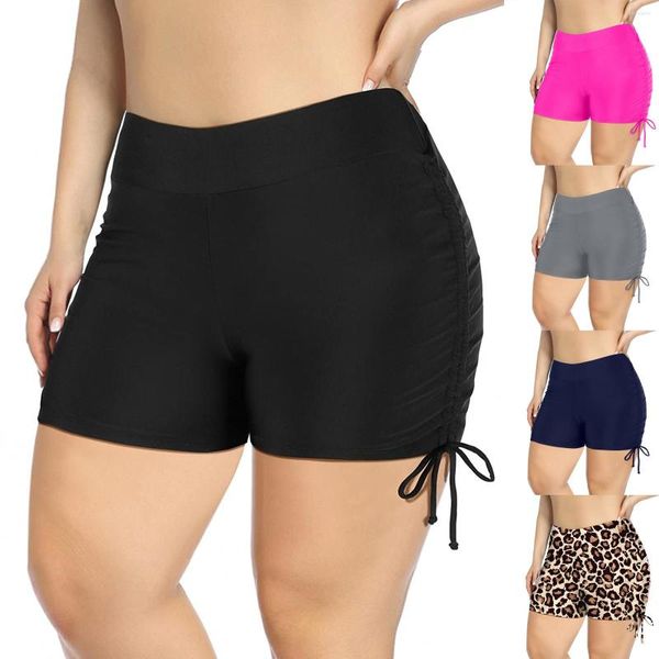 Damen-Shorts, 2023, einfarbig, schwarz, hohe Taille, Slips, Damen-Bikini, Bauchkontrolle, Badeanzug, Tankini-Druck, Hose, brasilianischer Strand, Urlaub, Schwimmen