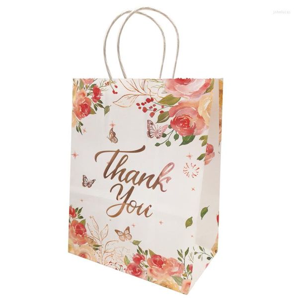 Embrulho de presente 5pcs agradecimento sacos de papel feliz aniversário tratado doces de ação de graças da festa das mães