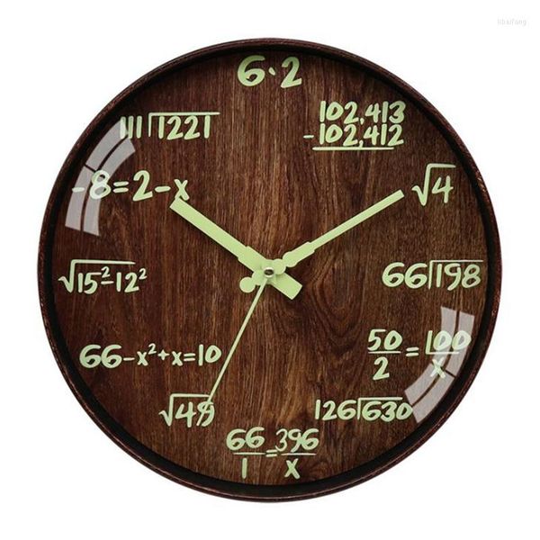 Orologi da parete Orologio silenzioso con luce notturna per matematica per insegnante di matematica, regalo decorativo per la casa della scuola