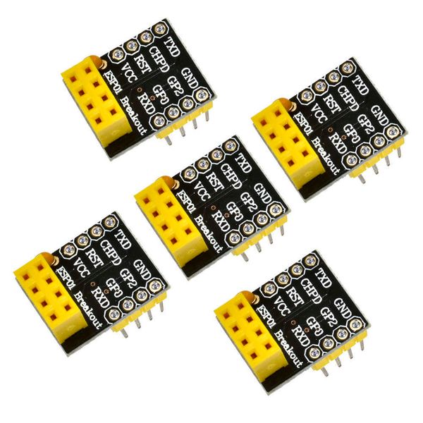 5PCS ESP8266 ESP-01 ESP-01S Modell Der Seriellen Breadboard Adapter Zu WiFi Transceiver Modul Breakout UART