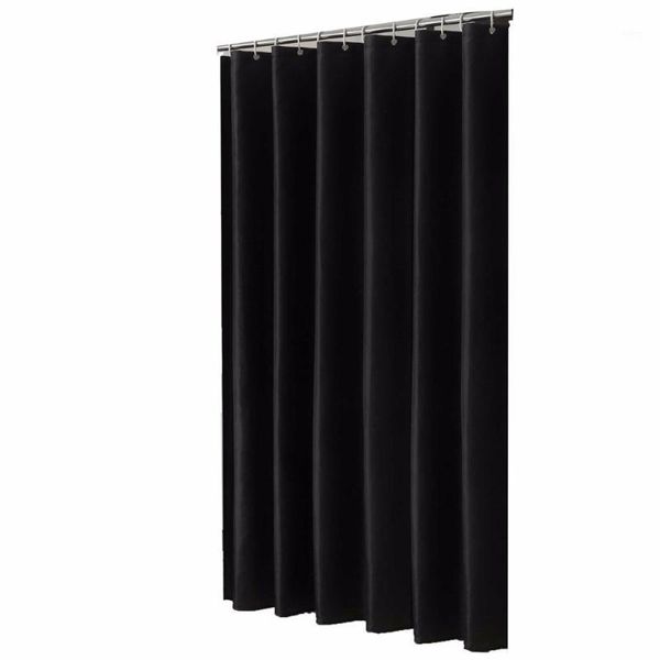 Cortinas de chuveiro Solid Black-Repelest Repelent Fabric Curtain Liner Banheiro Polyester impermeável Janela de casa à prova d'água