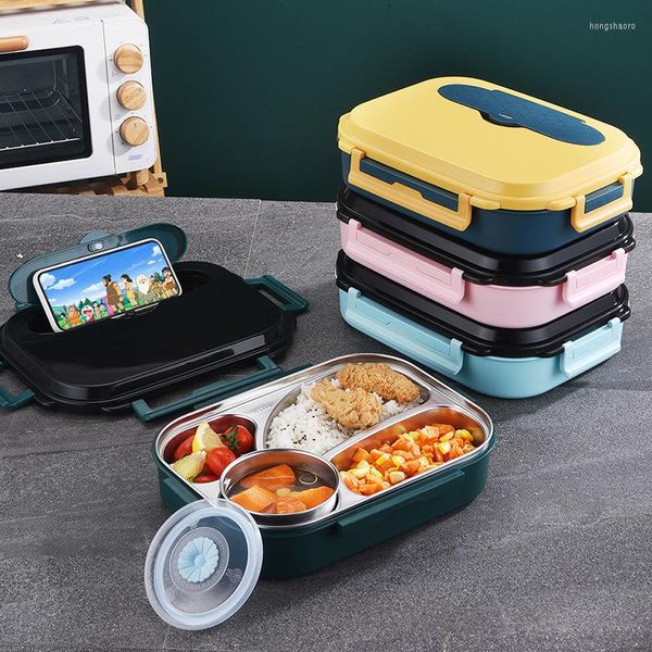 Set di stoviglie 304 in acciaio inossidabile inossidabile bento kids box giapponese in stile giapponese per lavoro 2layers pranzo contenitore