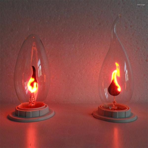 Edison LED Candle Lâmpada E14 E27 Efeito da chama 3W AC220V Home for Decor Lighting Ampoule J2K5