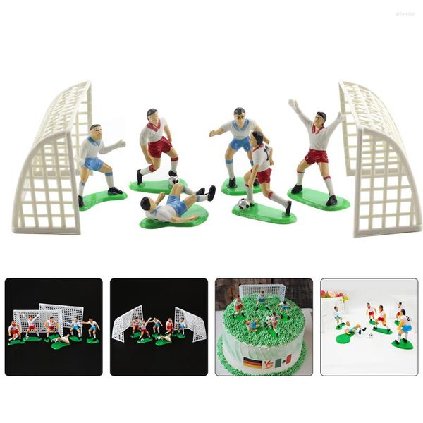 Strumenti di cottura Torta di calcio Decorazioni di calcio Topper di cupcake di compleanno Topper Figurine di feste per bambini Torte Decorazione della squadra Scelte di figure Tema