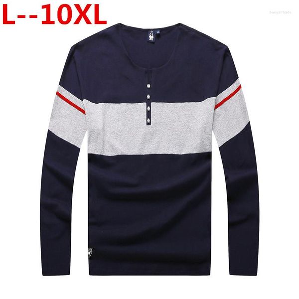 Мужские рубашки T Plus 10xl 8xl 6xl прибытие Mens Fashion V-образное виноградное вырезок. Повседневная футболка с длинным рукавом