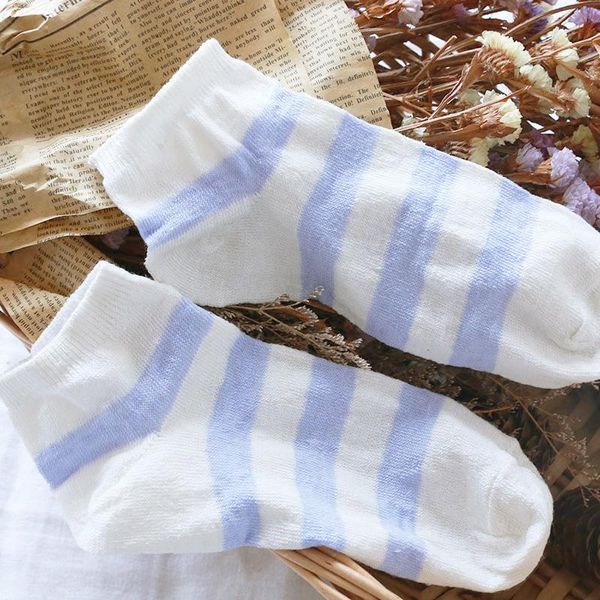 Frauen Socken Strumpfwaren Casual Leinen Für Vintage Gestreiften Rohr Ankle Streetwear Sport Harajuku Meias FemininasSocks