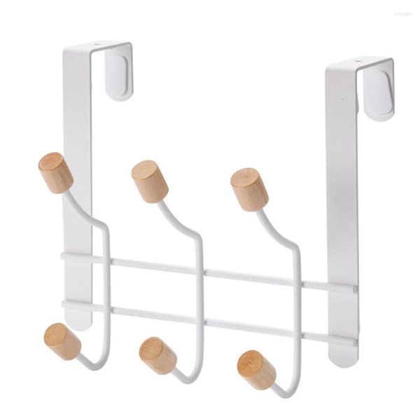 Badzubehör-Set über Türaufhänger, Haken für Schlafzimmer/Badezimmer, robustes Metall für Mantel, Hut, Handtuch, Bademäntel, Gürtel (6 Haken)