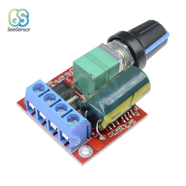 2pcs mini 5A 90W PWM 12V DC Motor Speed ​​Controller Module DC-DC 4.5V-35V Controle de regulador ajustável Switch do governador 24V