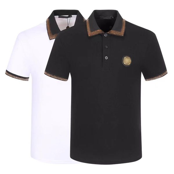 Herren-Poloshirts, Marke, klassische Designer-T-Shirts, bestickt, kurze Ärmel, Sommer-Revers, Streifen, einfarbig, Brust, Buchstaben, Damen, dekorative Oberteile, M-3XL