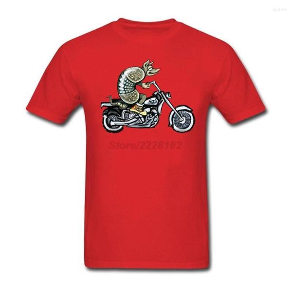 Camisetas masculinas designs com o motociclista Dillo para Man Punk Band Sleeved Funny Motor Rider Men Clothing Offensice Cotton