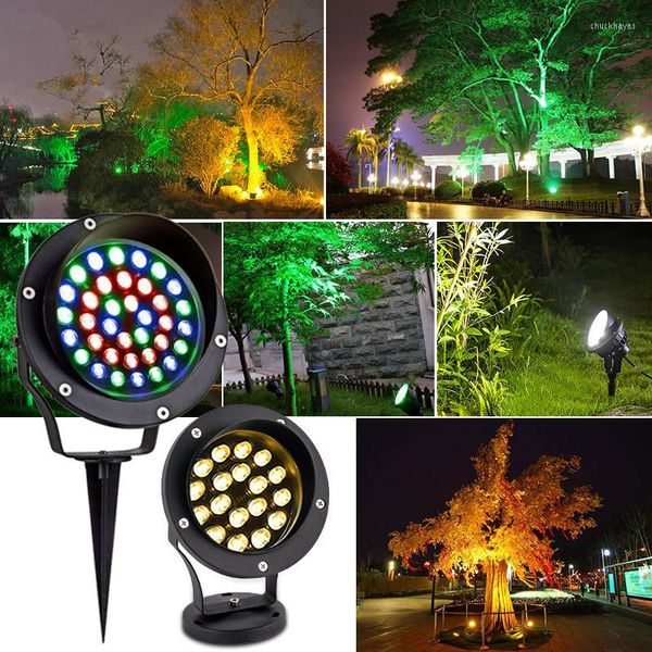 RGB LED Spot Açık Peri Bahçesi Işık Manzarası 12V Su Geçirmez Spotlar 6W Avlu Çim Dekoratif Lamba AC220V