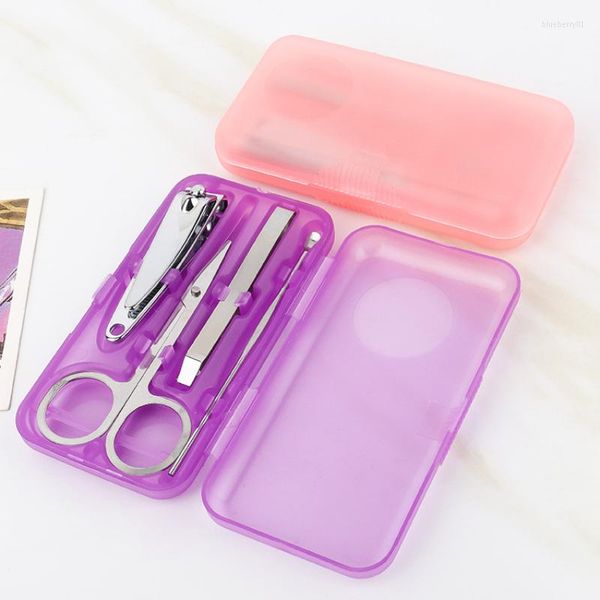 Kits de arte na unha 4pcs/conjunto de aço inoxidável Clippers Definir Tweezer Ear Pick multifuncional Ferramentas de cuidados com os pés da mão