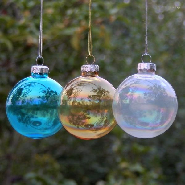 Decorações de Natal 1pcs Ornamentos de vidro de árvore criativos pingentes de janela presentes de comércio exterior cor multicolorida bolas