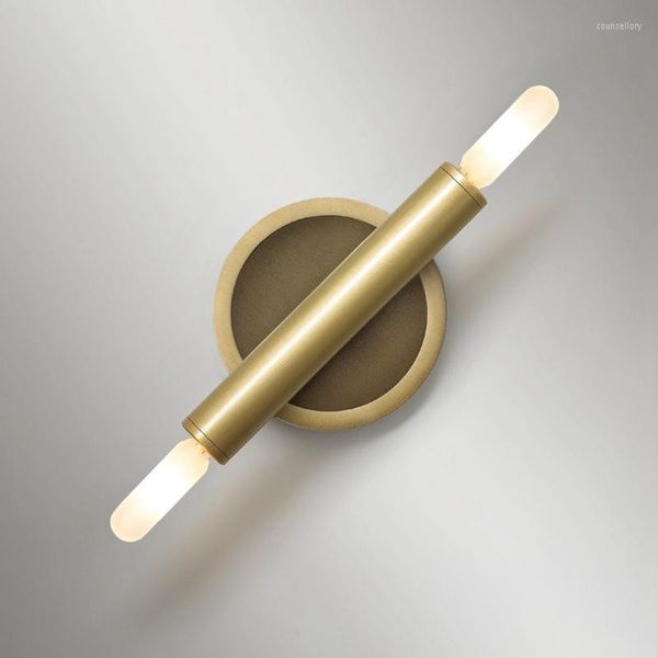 Wandleuchten Kupferlampe Gold Wandlampen für Wohnkultur Schlafzimmer Moderne LED-Spiegelleuchten Nordic Loft Industrieleuchte