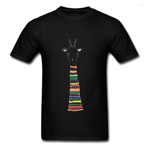 Camisetas masculinas Uma camiseta de girafa Homens de t-shirt impressão desenho animado de desenho animado de presente de família