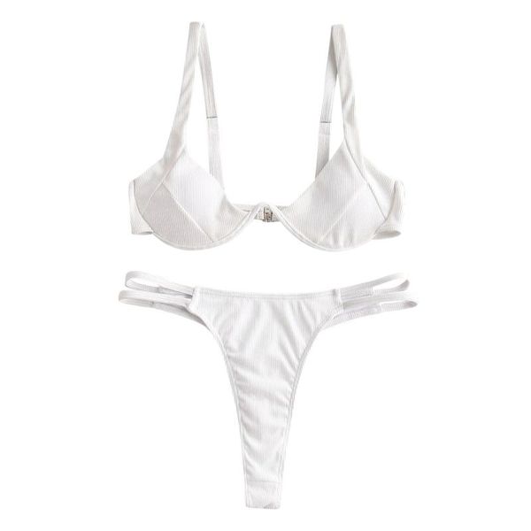 Kadın Mayo Erotik Şeffaf Bikiniler Kadın Bandeau Bandage Bikini Set Push-Up Brezilya Beachwear Mayo Mikro Mayolar