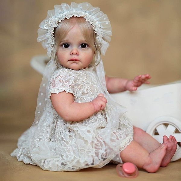 Bambole Babys Reborn Doll 45/58cm Silicone Reborn Baby Doll Adorabile Realistico Bambino Bonecas Ragazza Menina De Surprice Doll con Giraffa 230114