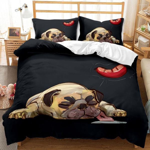 Set di biancheria da letto Biancheria da letto per cani di salsiccia Cartone animato Copripiumino per bambini Copripiumino matrimoniale per bambini Copripiumino per la casa Designer Bassotto 3d