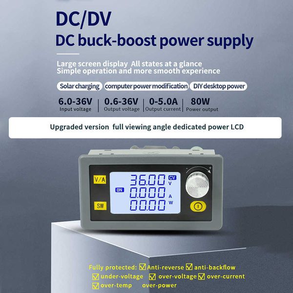 DC 0.6-36V 5A CNC Buck Boost Converter CC CV Modulo di alimentazione Regolato regolabile Ricarica solare 12V