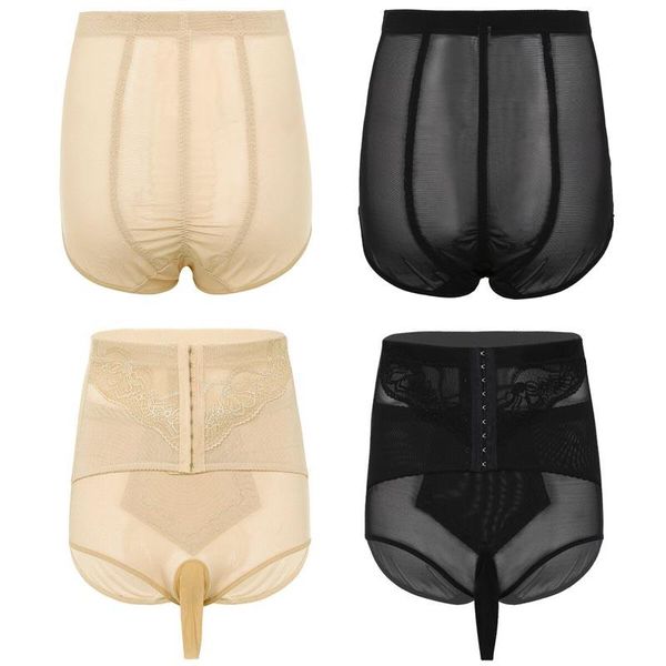 Unterhose Männer hohe Taillenkörper Shaper Brief Sissy Penisschiffe Dessous Bauch Schlampe Unterwäsche Cincher Control Korsett Shapewearunderpants