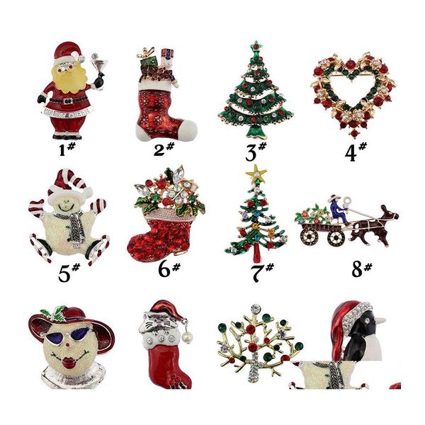 Pinos broches tema de natal broche pin presente belo mticolored metal natal de neve em bk b329s z jóias de entrega de gota dhmwh