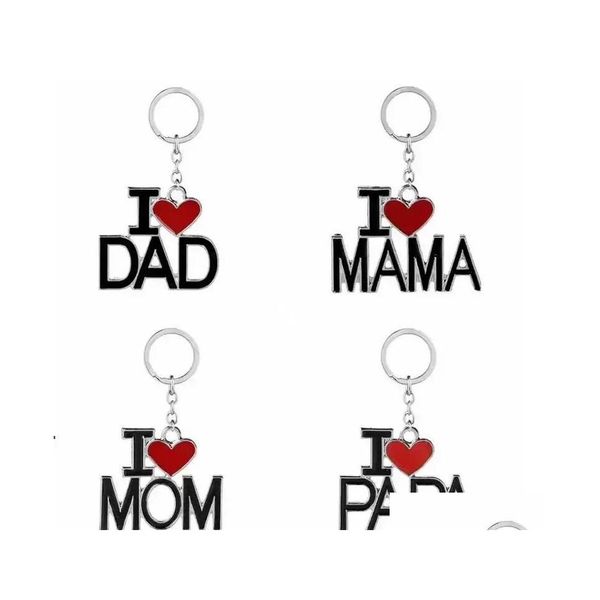 Favor de festas UPS Ingl￪s Carta Keychain I Love Papa Mama M￣
