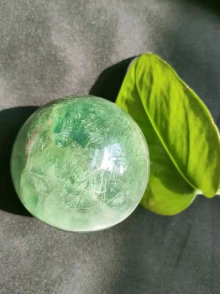 Figurine decorative Oggetti 55-70mm Sfera di cristallo di fluorite Guarigione Reiki Pietra naturale e minerali Sfera di quarzo Decorazione della casa