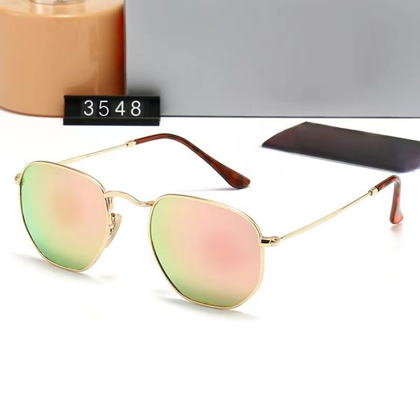 sunglases ray zonnebril voor mannen baseball zonnebril Klassieke Ronde UV400 Brillen Metalen Gouden Frame Luxe Merk Legering Retro mode Element Populaire Adumbral glas