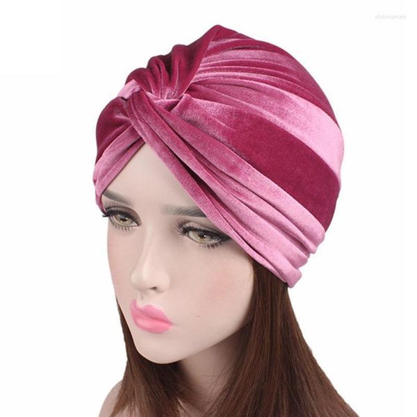 Beanies Beanie/Skull Caps Herbst Winter Women Velvet Elastic Turban Hut Muslim Hijab Head Wrap Schal Haarausfall Chemotherapie Mode Mode