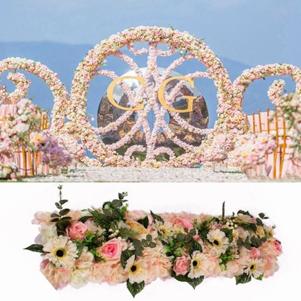 Dekorative Blumen Kränze 2 teile/los Original Design Hochzeit Blume Wand Künstliche Rose Hortensie Pfingstrose Mix Hintergrund Party Home DecoraDe