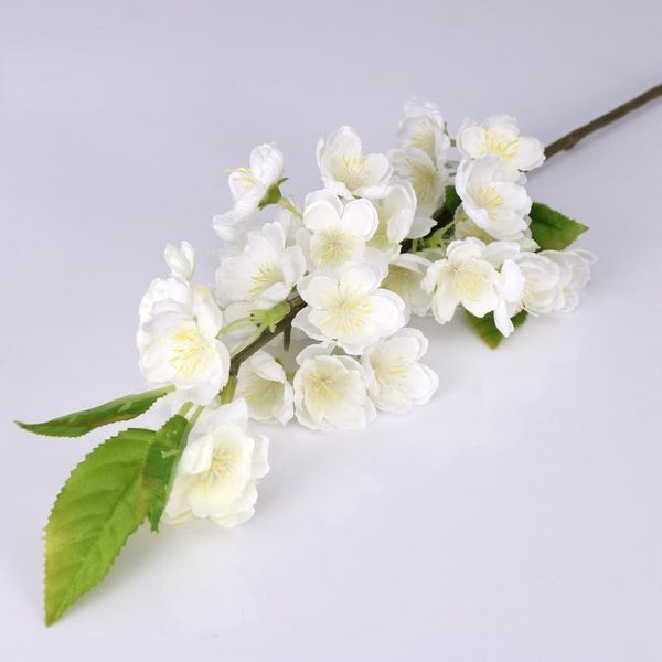 Flores decorativas grinaldas artificiais Sakura Flower Branch Simulação Silk Peach Blossom Wedding Road Ladre