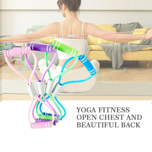 Widerstandsbänder, Yoga-Übungen, Fitnessstudio, Zugseil, 8 Wörter, Brust-Expander, elastisches Muskeltraining, Schlauchspannung