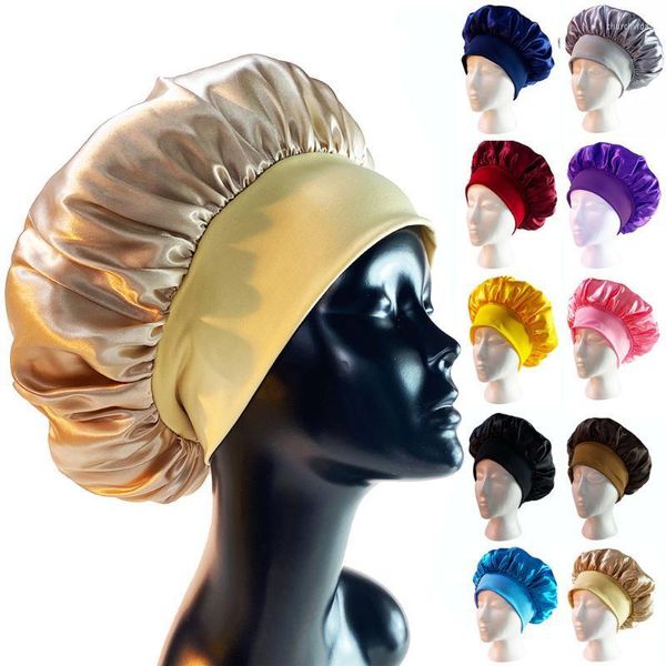 Berretti Beanie / Skull Caps Cappellini per capelli da donna Raso di seta all'ingrosso Berretto da notte a tesa larga per cappello da allattamento lungo e riccio Cancro