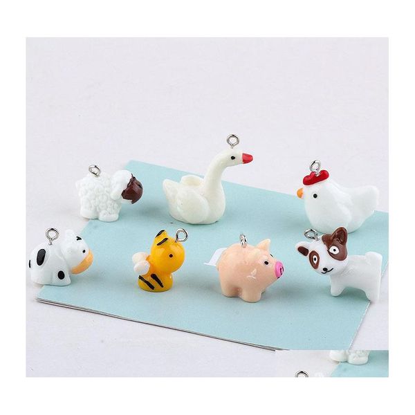 Charms Animal Family Bee Dog Vaca Frango Pig Pingente Brincho Diy Acessórios de jóias de moda So Cute Drop Drop Entregagens com dhkuj