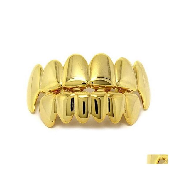 Grills dental Grillz Hip Hop Personalidade presa dentes de dentes Gold Gold Rose Grillz Sets Falses Vampire For Mull Men Men Drop Delivery Jóias Bo ot1s3