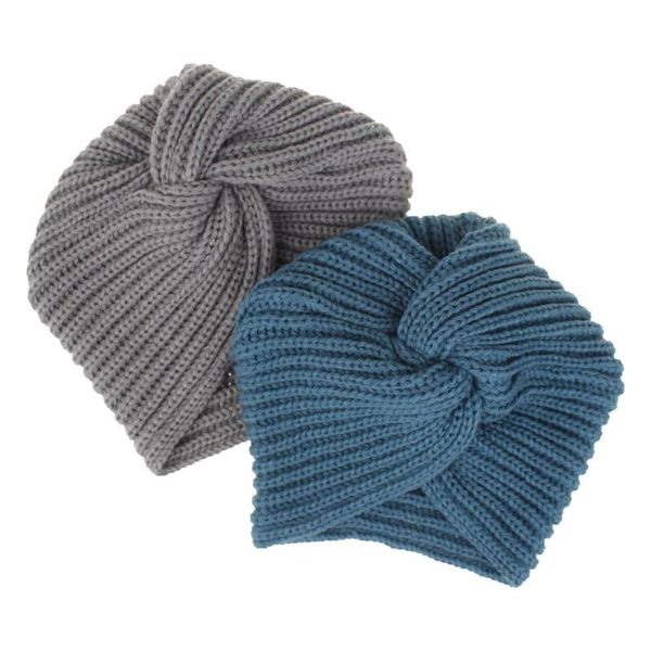 Beanies Beanie/Kafatası Kapakları Moda Sıcak Çapraz Boho Tarzı Örgü Knot Bandanas Türban Cap Baş Headscarfbeanie/Kafatası