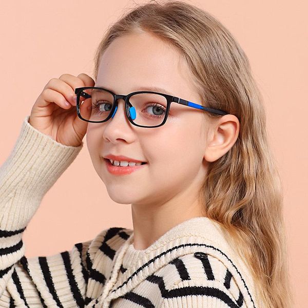 Sonnenbrille für Jungen und Mädchen, blaues Licht blockierende Brille, 3–11 Jahre, Kinder, rechteckig, TR-Rahmen, individuell, für Studenten, kurzsichtig, hyperopisch