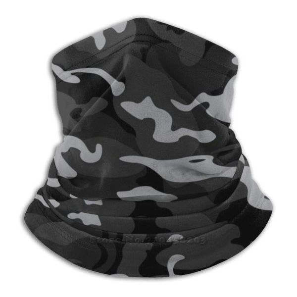 Schals im Camo-Stil – Urban Camouflage Mikrofaser-Halswärmer, Bandana-Schal, Gesichtsmaske, Schwarz, Grau