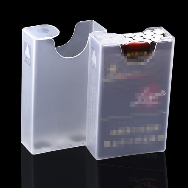 Portasigarette in plastica trasparente Guscio protettivo per sigarette portatile Coperchio scorrevole impermeabile e resistente all'umidità Custodia morbida Flip Cover Box
