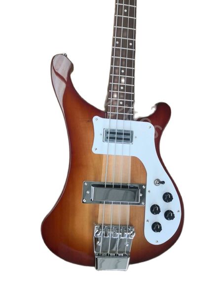 LvyBest 4 Strings Bassi -Bass Guitar com Pickguard White Pickguard Fingerboard pescoço através do corpo Fornecer serviço personalizado