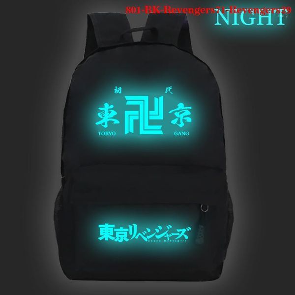 Рюкзак Tokyo Revengers Kids School Backs Luminous Rackpacks для детей обратно в рюкзак Bookbag Mochila 2023