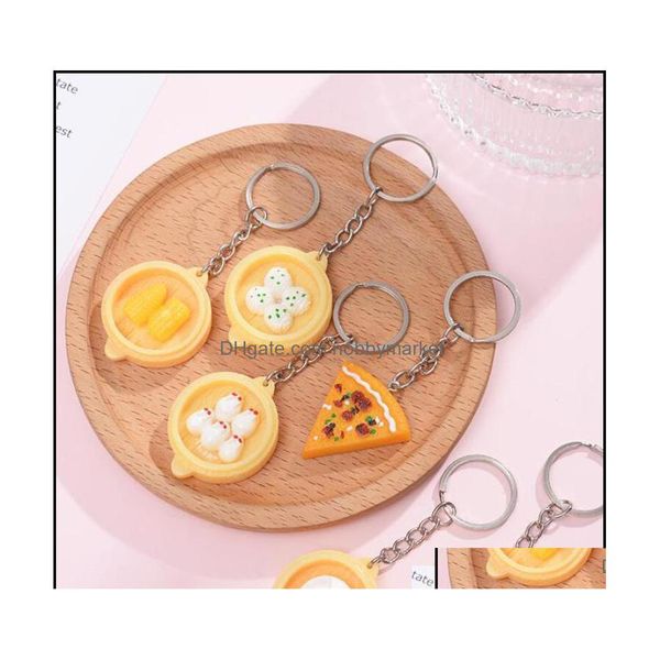 Schlüsselanhänger Schmuck Kawaii Emation Food Steamers Schlüsselanhänger Taschenanhänger MTI Styles Schlüsselanhänger Charms Riemen Auto Drop Lieferung 2021 Dongt Dhw3G