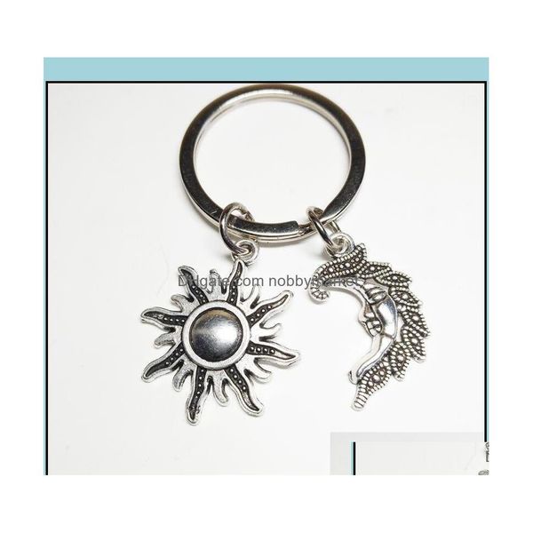 Key Rings Jewelry Fashion Sun and Moon Chain Kichain Witchcraft Ring 357 Drop Deliver