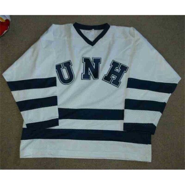 Hóquei na faculdade usa Jersey de hóquei personalizada Vintage 23 Jeff St. Laurent University Unth Hockey of Hampshire Wildcats Jersey Blue Jerseys Stitched