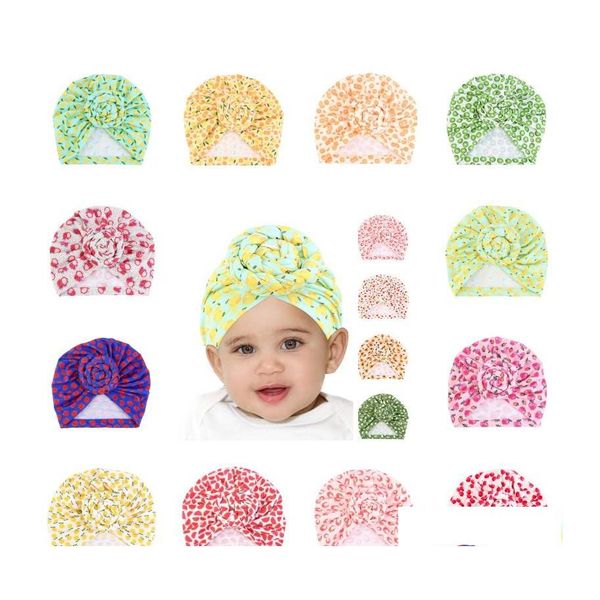 Beanie/Totenkopfkappen Indian Twist Knot Print Nachtschlafmütze Kinder Mädchen Turban Kopfbedeckung Bonnet Beanie Nightcap Slee Hat Head Wrap Hair Dh5Oa