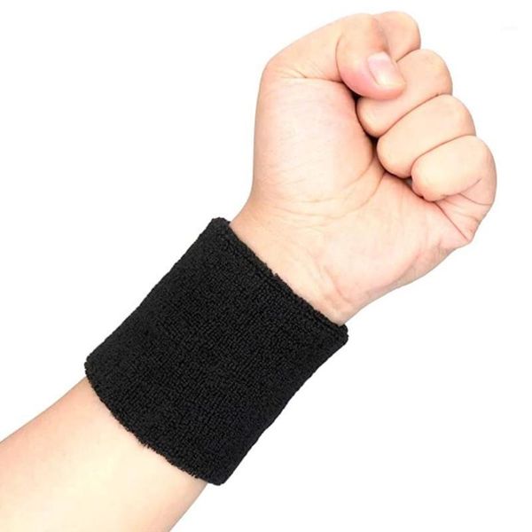 Bilek Desteği 1 PC Sport Wristband Elastik Pamuklu Ter Bandı Emici Ter Bantlar Futbol Basketbolu Çalışan Atletik