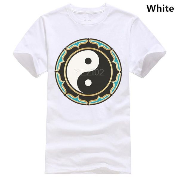 Magliette da uomo YIN YANG LOTUS CAMICIA TOP SIMBOLO CINESE MEDITAZIONE ZEN BENESSERE SPIRITUALE