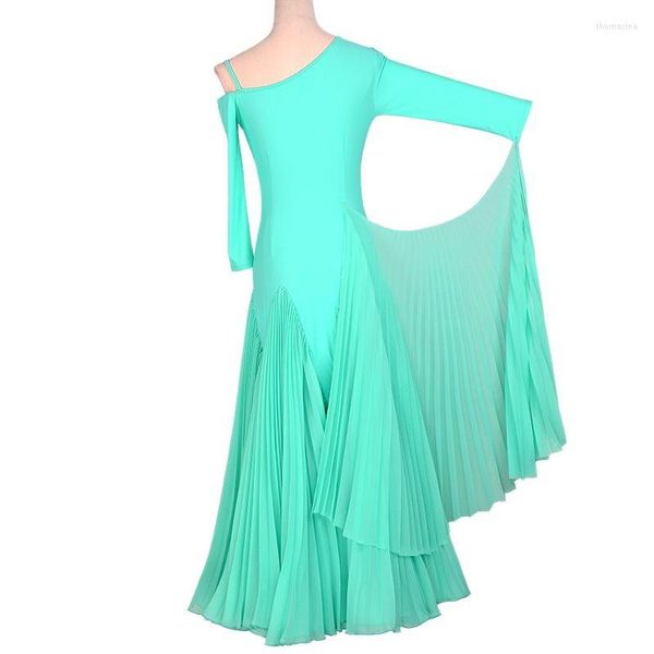 Сцена Wear Blue Ballroom Dance Drant для женщин высококачественные костюмы практики цветочные платья фламенко экзотическая танцевальная одежда